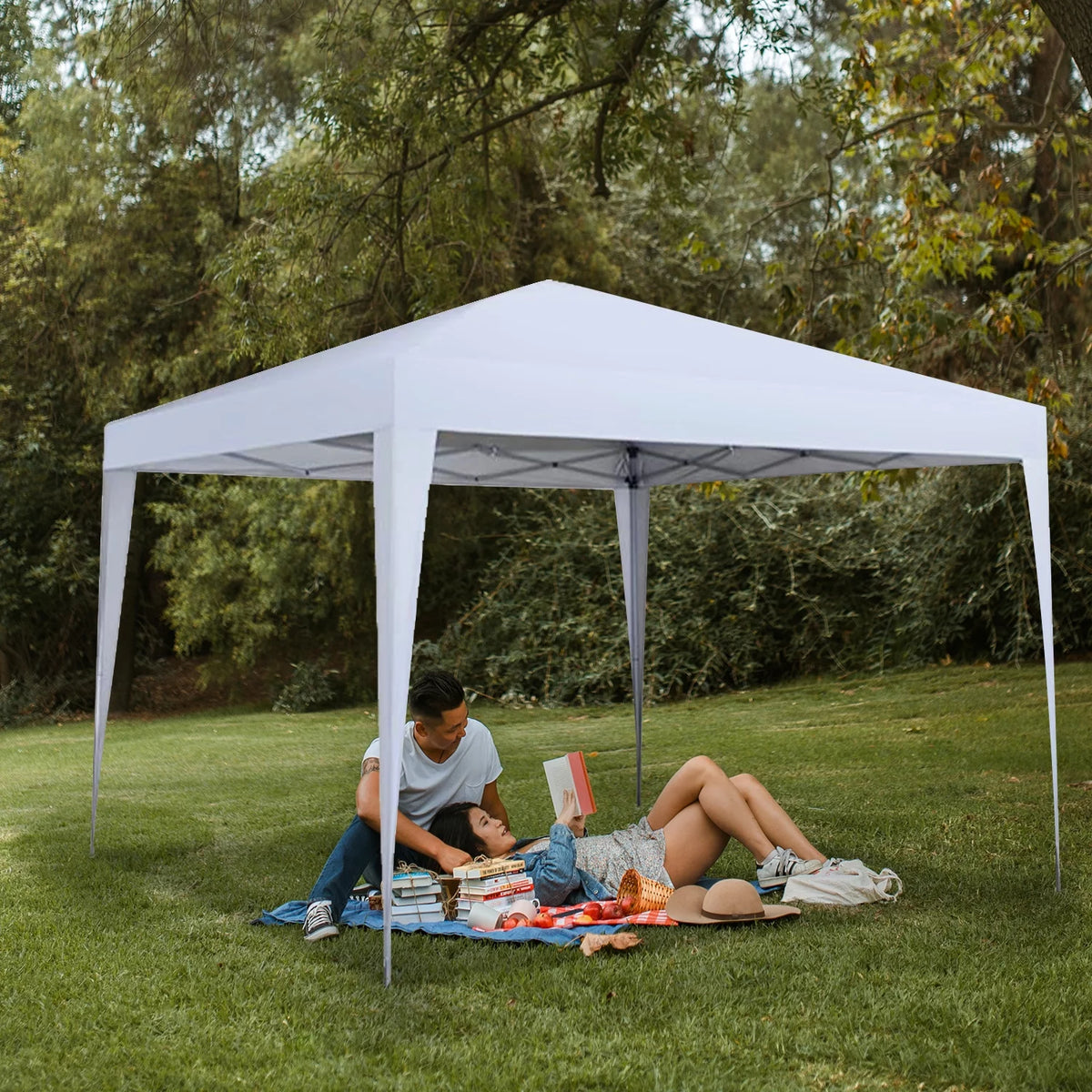 10 x 10 ft Pop-Up Canopy Tent Gazebo White X430517