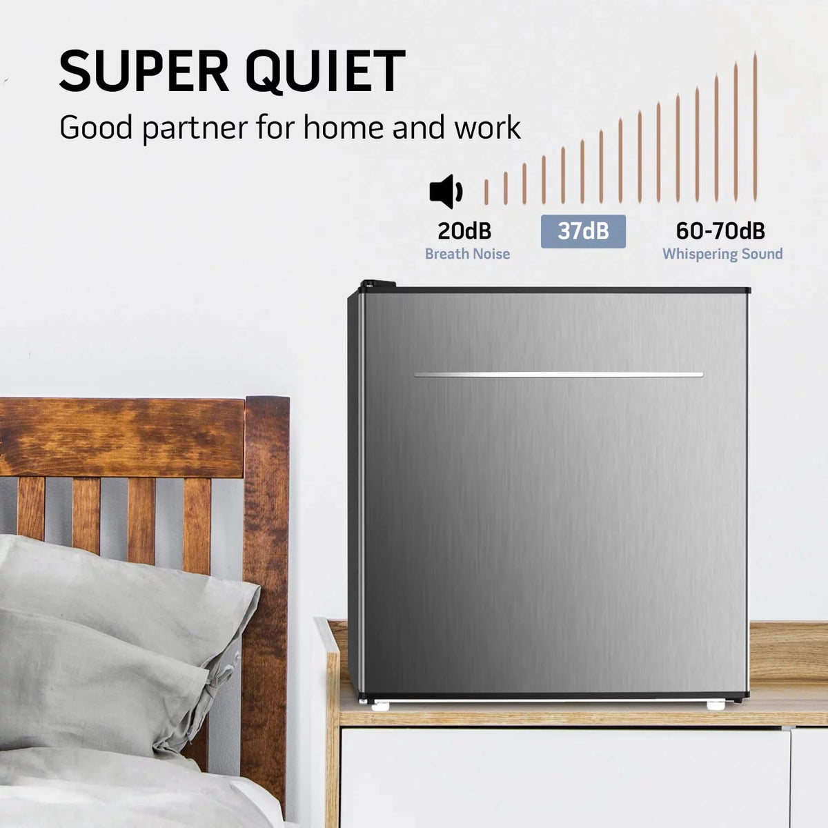 1.6 Cu.Ft Mini Refrigerator with Freezer, Reversible Door, Silver E394