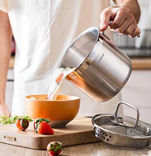1.5 Quart Stainless Steel Saucepan with Pour Spout and Glass Lid Z564967