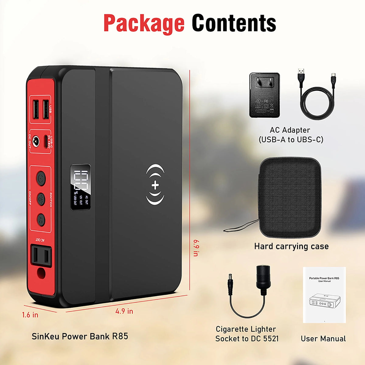 85W Portable Power Bank Laptop Phone Charger C266985