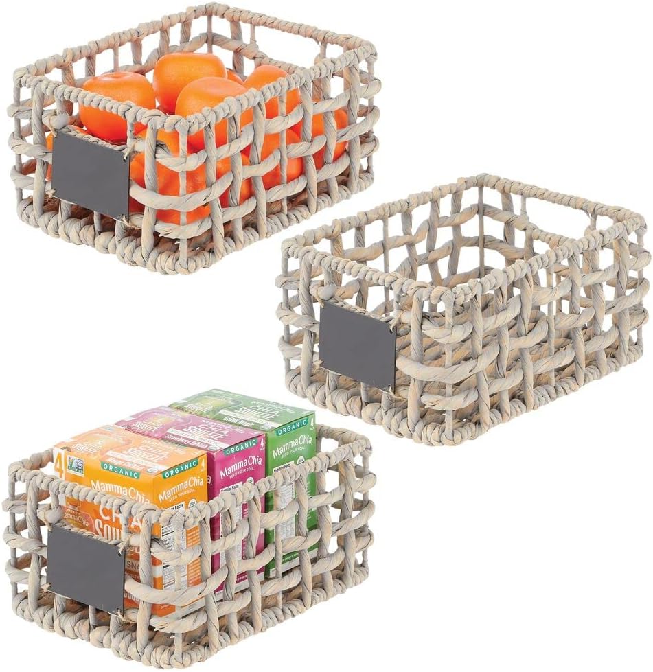 Black Wash Water Hyacinth Pantry Basket 3 Pack F843