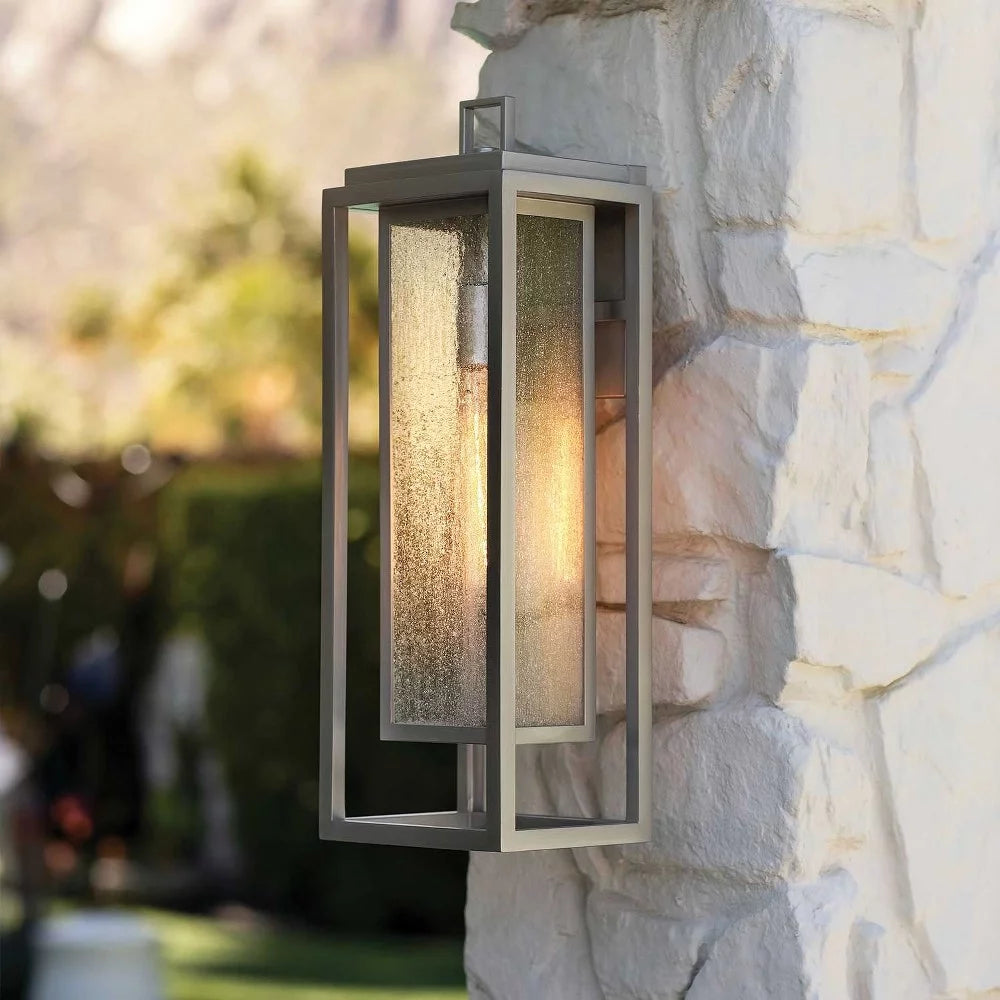 1-Light Large Outdoor Wall Lantern with Clear Seedy Glass F87923