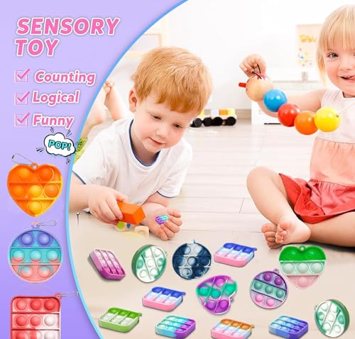 100pcs 2in Random Pop Bubble Fidget Sensory Toys O63278