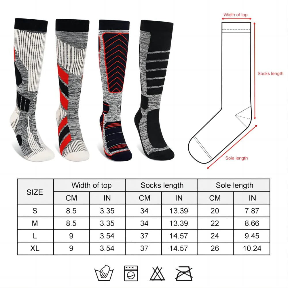 1 Pair Non-slip Wool Ski Socks D439