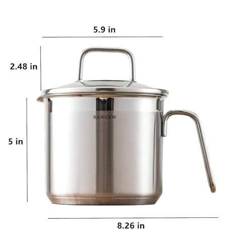 1.5 Quart Stainless Steel Saucepan with Pour Spout and Glass Lid Z564967