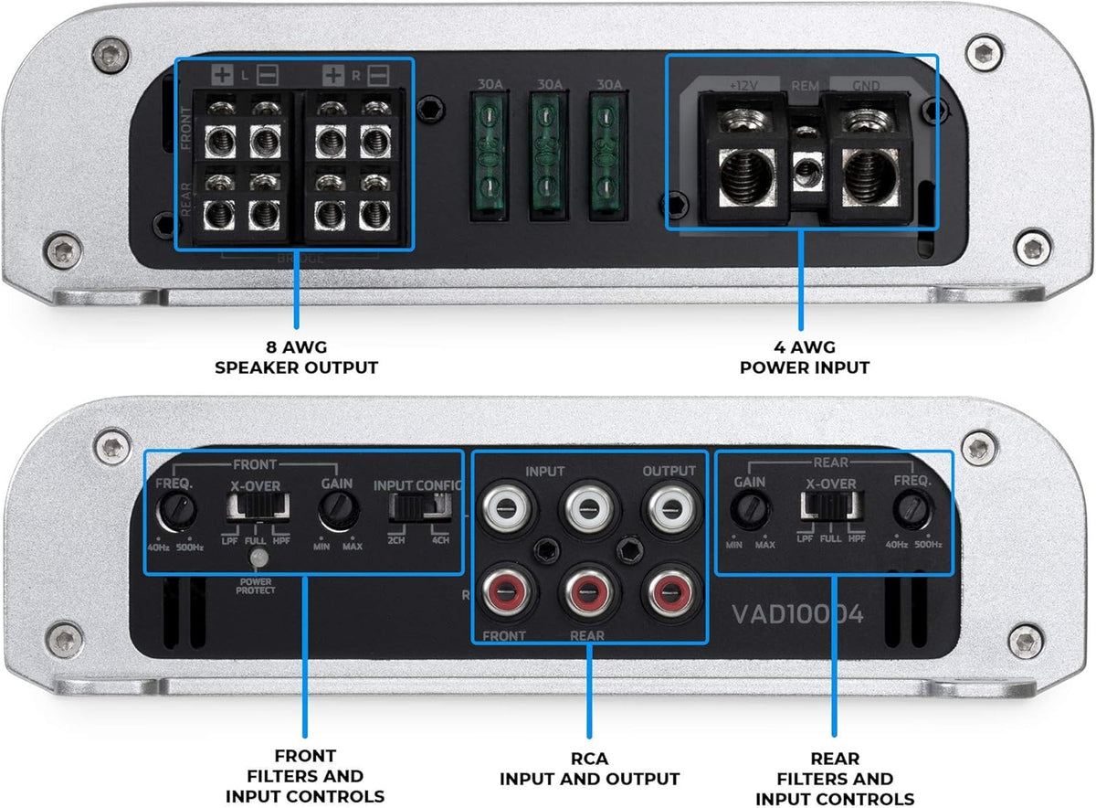 1000W RMS Class D 4-Channel Amplifier O4735