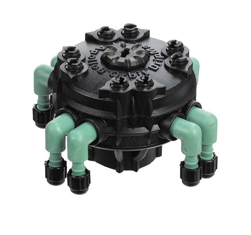 100 Pack Adjustable Flow 8-Port Drip Irrigation Manifold for 1/4 inch Tube Y73168