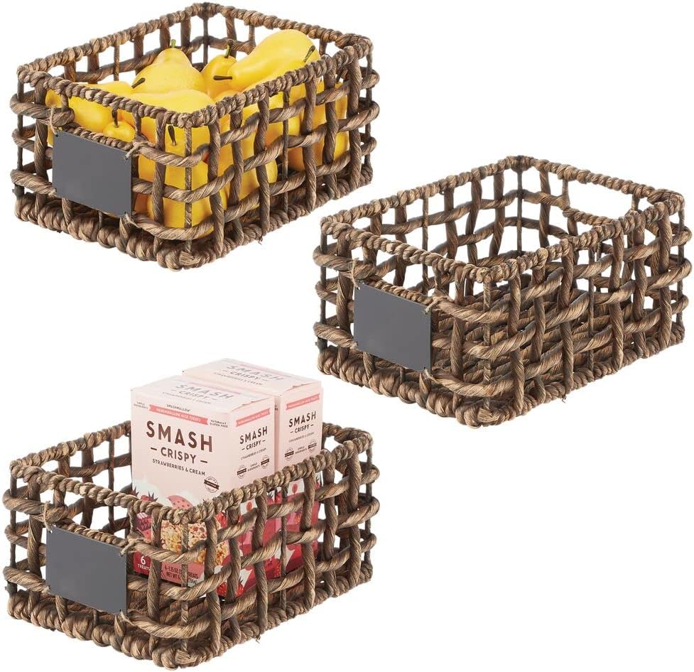 Black Wash Water Hyacinth Pantry Basket 3 Pack F843