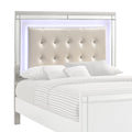 Modern White Full Size Wooden Headboard with LED R147330