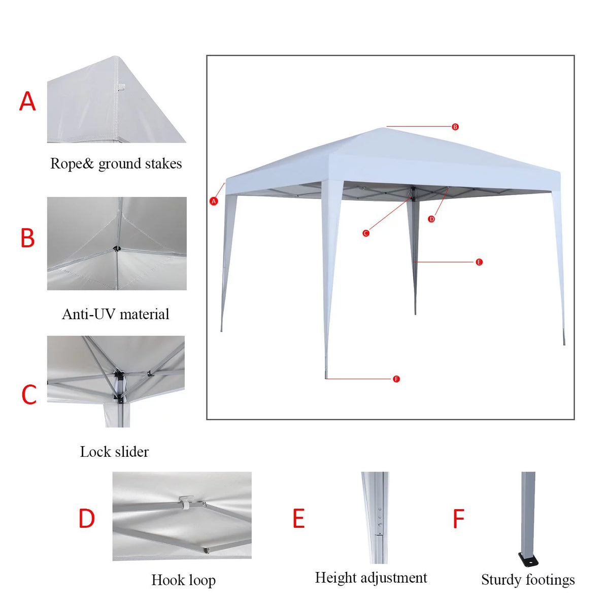 10 x 10 ft Pop-Up Canopy Tent Gazebo White X430517