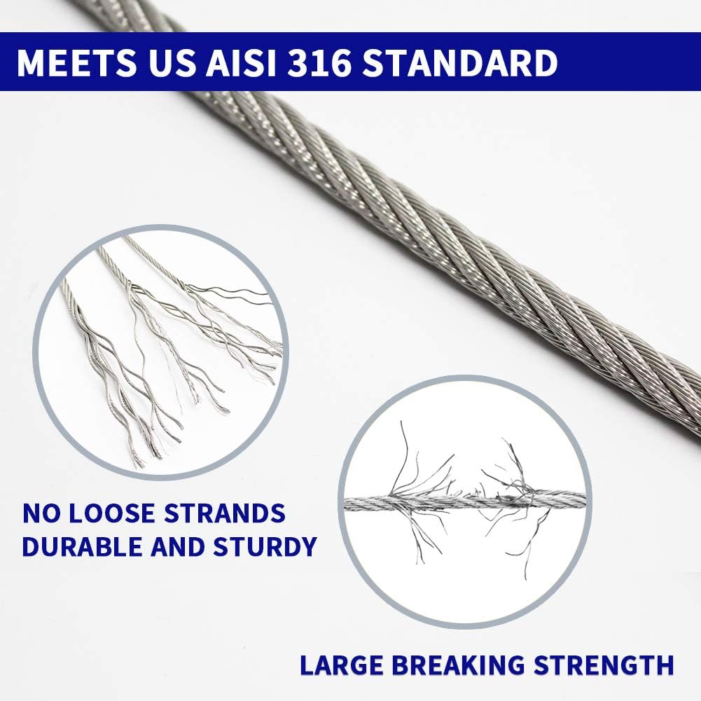 1/8 T316 Stainless Steel Cable 7 x 7 Strands W112491