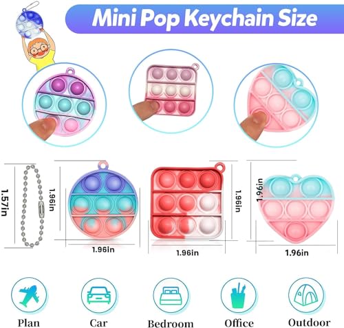 100pcs 2in Random Pop Bubble Fidget Sensory Toys O63278