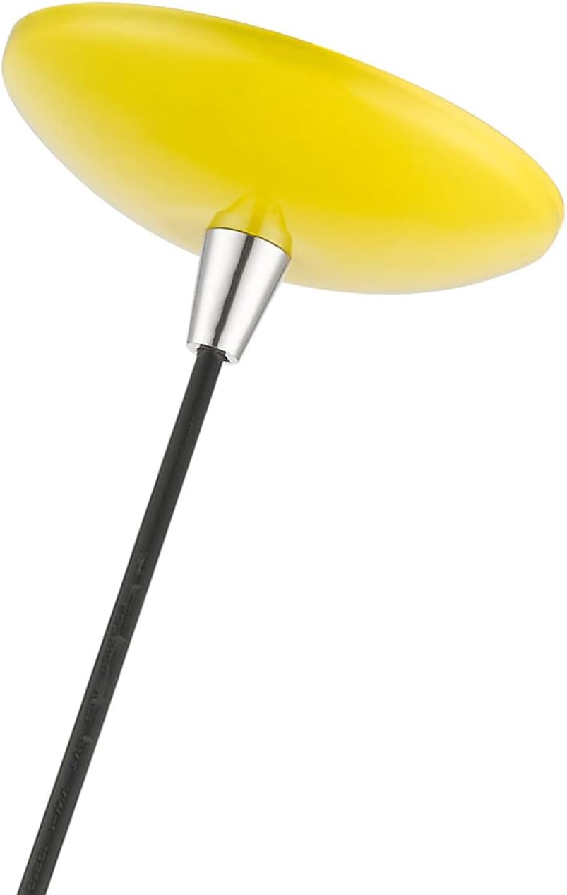 1 Light Globe Pendant, Shiny Yellow/Polished Chrome, 15 Inches Tall, 10 Inches Wide T755