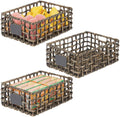 Black Wash Water Hyacinth Pantry Basket 3 Pack F843