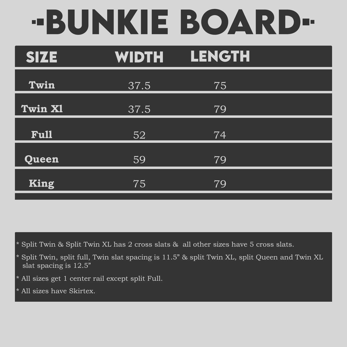 1.5 Split Wood Bunkie Board Slats Twin Y77859