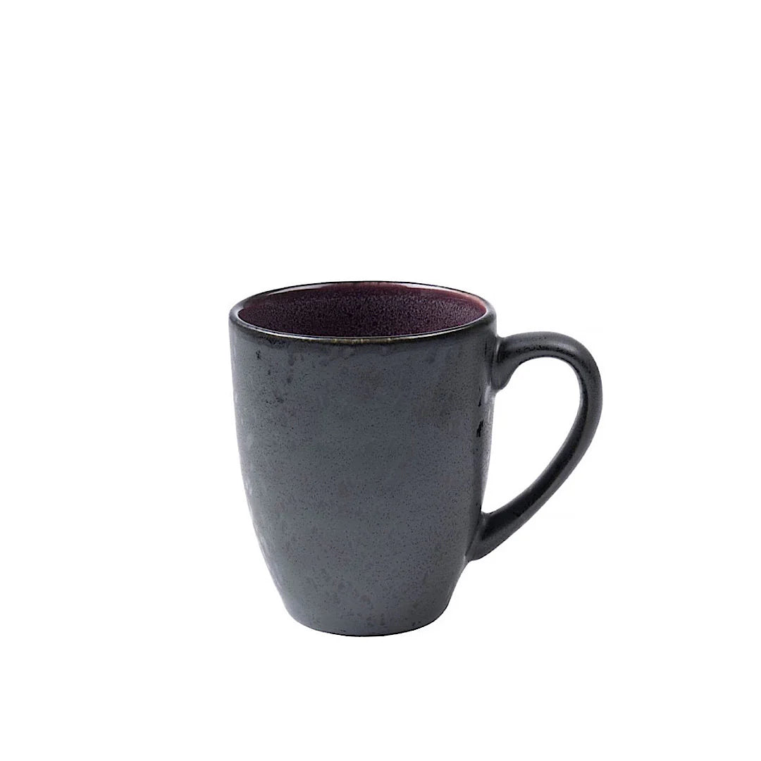 Black Lilac Stoneware Mug with Handle 0.3L A3722